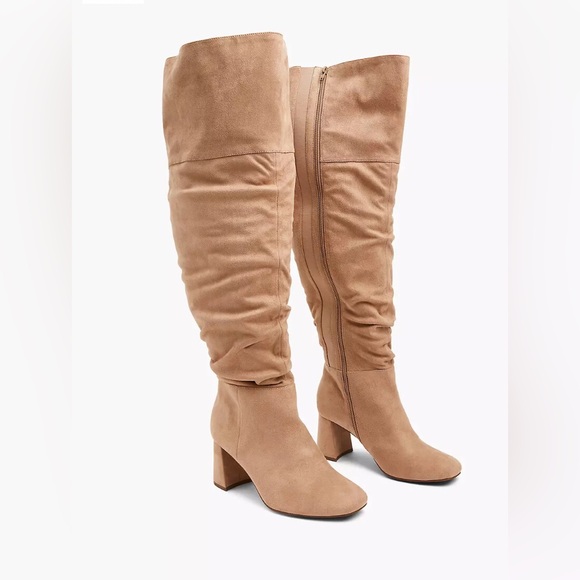 Lane Bryant/Dream-Cloud Extra Wide Calf Over The Knee Boots Size 12W In Tan. - Picture 1 of 4